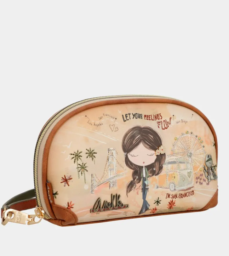 Anekke Peace & Love Camel Rfid Holdall Bag Cheap