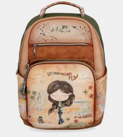 Anekke Peace & Love Camel School Backpack Best Sale