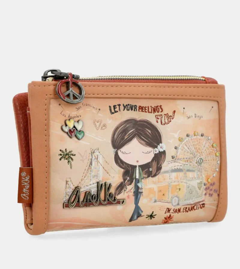 Anekke Peace & Love Camel Small Rfid Wallet Online