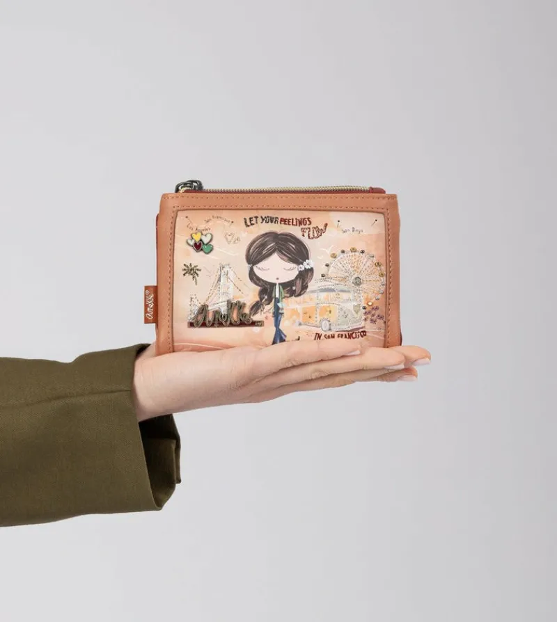 Anekke Peace & Love Camel Small Rfid Wallet Online