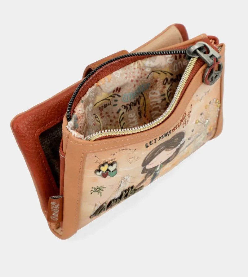 Anekke Peace & Love Camel Small Rfid Wallet Online