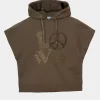 Anekke Peace & Love Green Sleeveless Sweatshirt Clearance