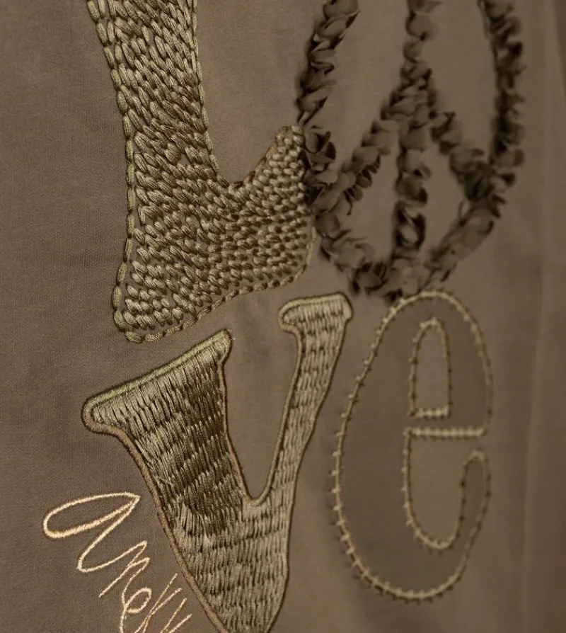 Anekke Peace & Love Green Sleeveless Sweatshirt Clearance