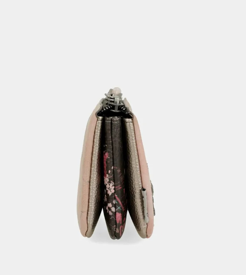 Anekke Peace & Love Pink 3-Compartment Coin Purse Fashion