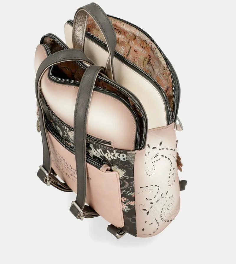 Anekke Peace & Love Pink 2-Compartment Backpack Cheap