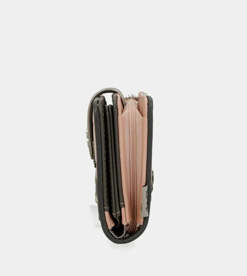 Anekke Peace & Love Pink Large Rfid Wallet Flash Sale