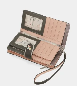 Anekke Peace & Love Pink Large Rfid Wallet Flash Sale