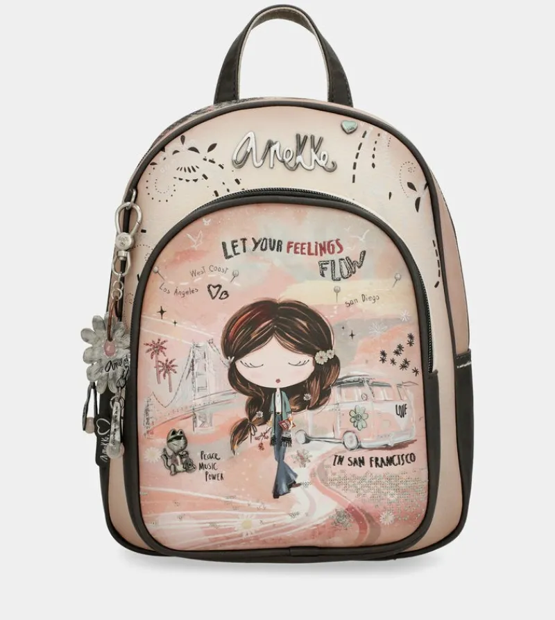 Anekke Peace & Love Pink Medium Backpack Sale