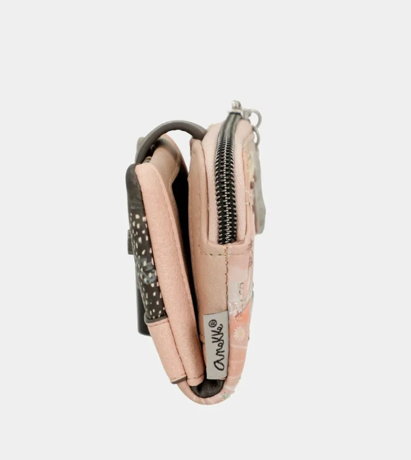 Anekke Peace & Love Pink Small Rfid Wallet Hot