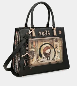 Anekke Shoen Black Tote With Shoulder Strap Store