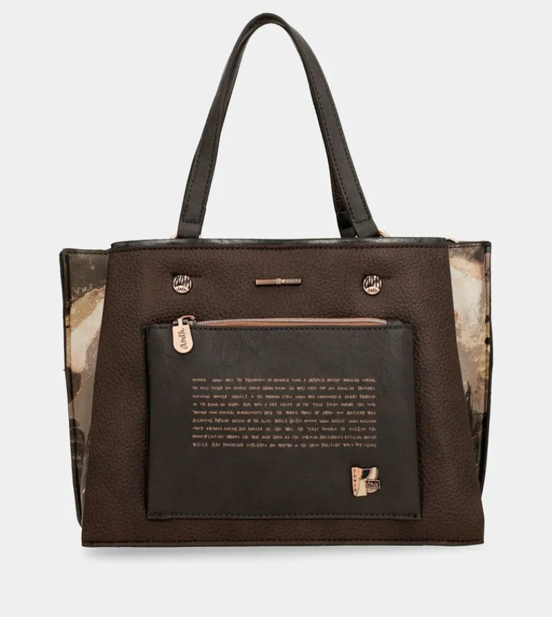 Anekke Shoen Brown Tote With Shoulder Strap Discount