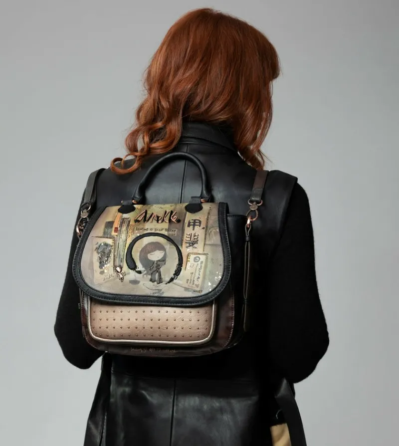 Anekke Shoen Convertible Backpack And Shoulder Bag Hot