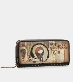 Anekke Shoen Large Black Rfid Wallet Fashion