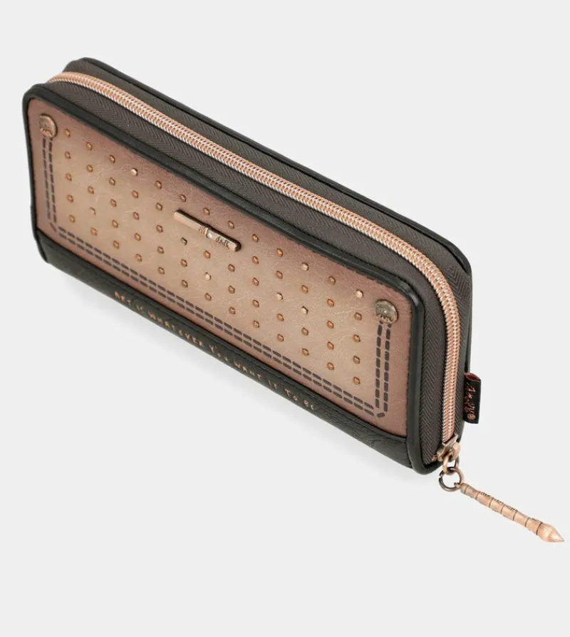 Anekke Shoen Large Black Rfid Wallet Fashion