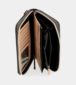 Anekke Shoen Large Black Rfid Wallet Fashion
