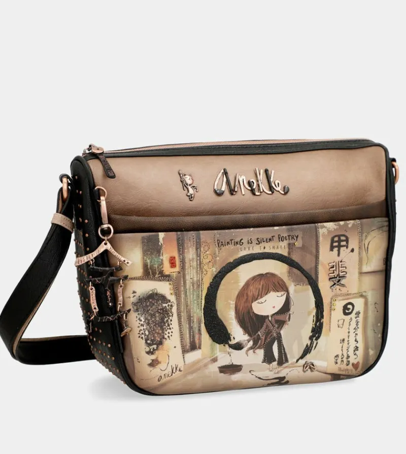 Anekke Shoen Large Shoulder Bag With Pockets Flash Sale