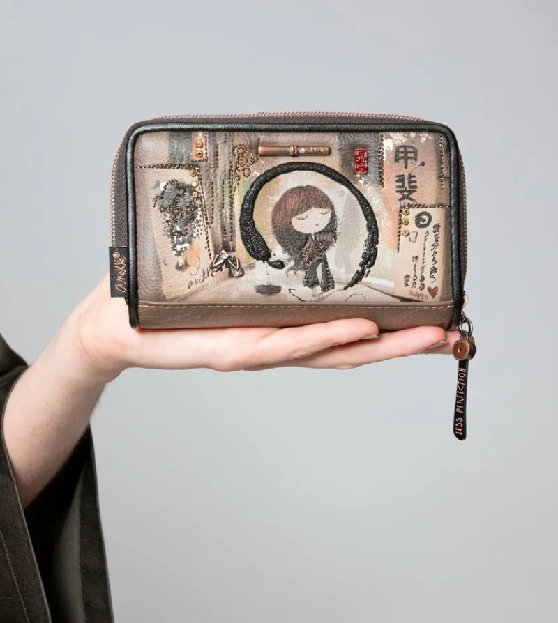 Anekke Shoen Medium Black Rfid Wallet Best Sale