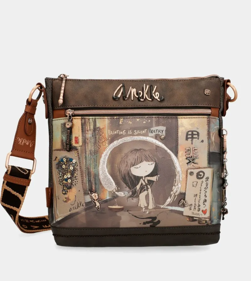 Anekke Shoen Medium Brown Shoulder Bag Cheap