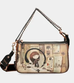 Anekke Shoen Metal Handle Baguette Bag New