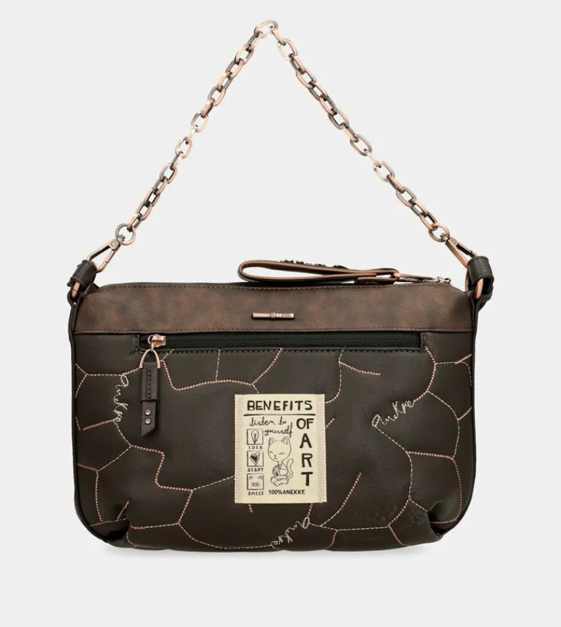 Anekke Shoen Padded Shoulder Bag With Metallic Handle Hot
