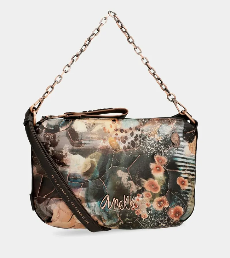 Anekke Shoen Padded Shoulder Bag With Metallic Handle Hot
