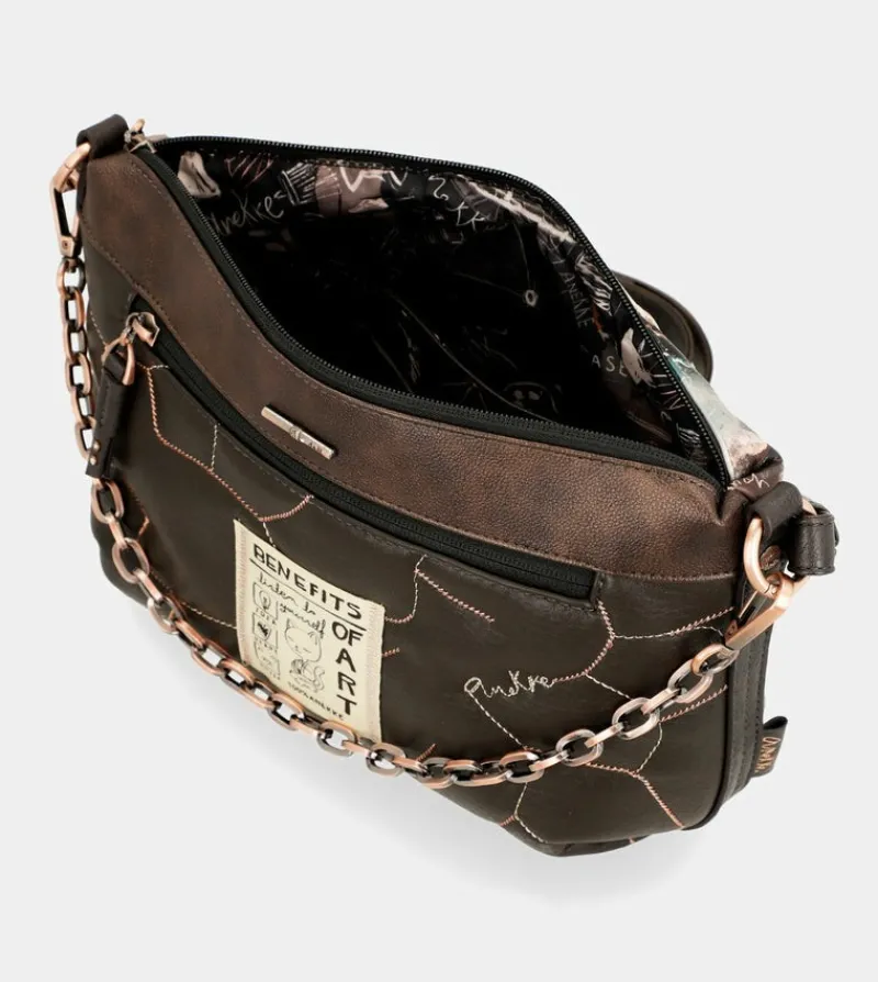 Anekke Shoen Padded Shoulder Bag With Metallic Handle Hot