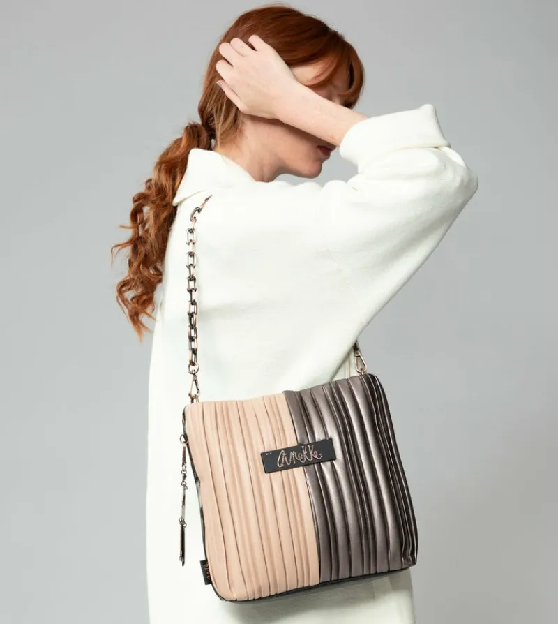 Anekke Shoen Palette Double-Sided Pleated Shoulder Bag Hot