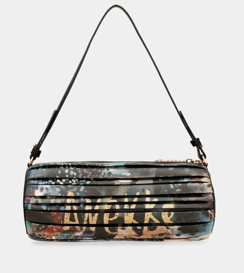 Anekke Shoen Palette Pleated Cylindrical Bag Clearance
