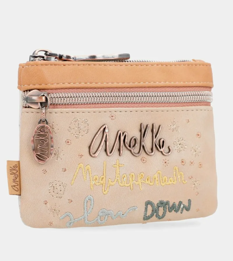 Anekke Slow Life Double Zipper Coin Purse Clearance