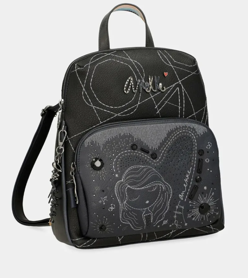 Anekke Studio Navy Blue Backpack For Leisure Use Fashion