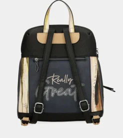 Anekke Studio Navy Blue Backpack For Leisure Use Fashion