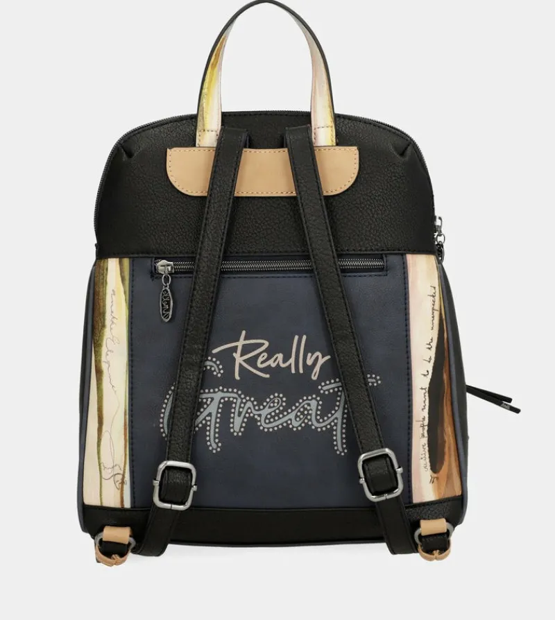Anekke Studio Navy Blue Backpack For Leisure Use Fashion