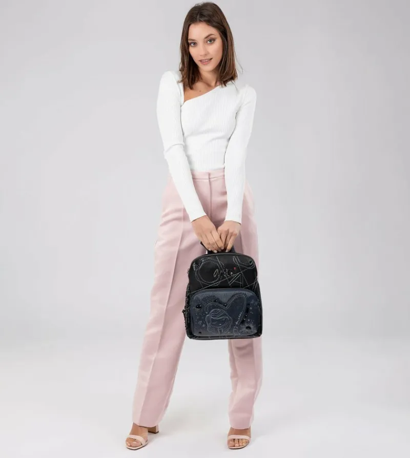 Anekke Studio Navy Blue Backpack For Leisure Use Fashion
