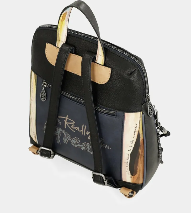 Anekke Studio Navy Blue Backpack For Leisure Use Fashion