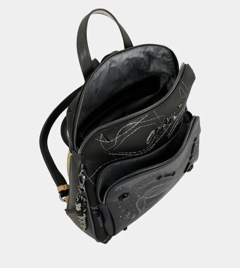 Anekke Studio Navy Blue Backpack For Leisure Use Fashion