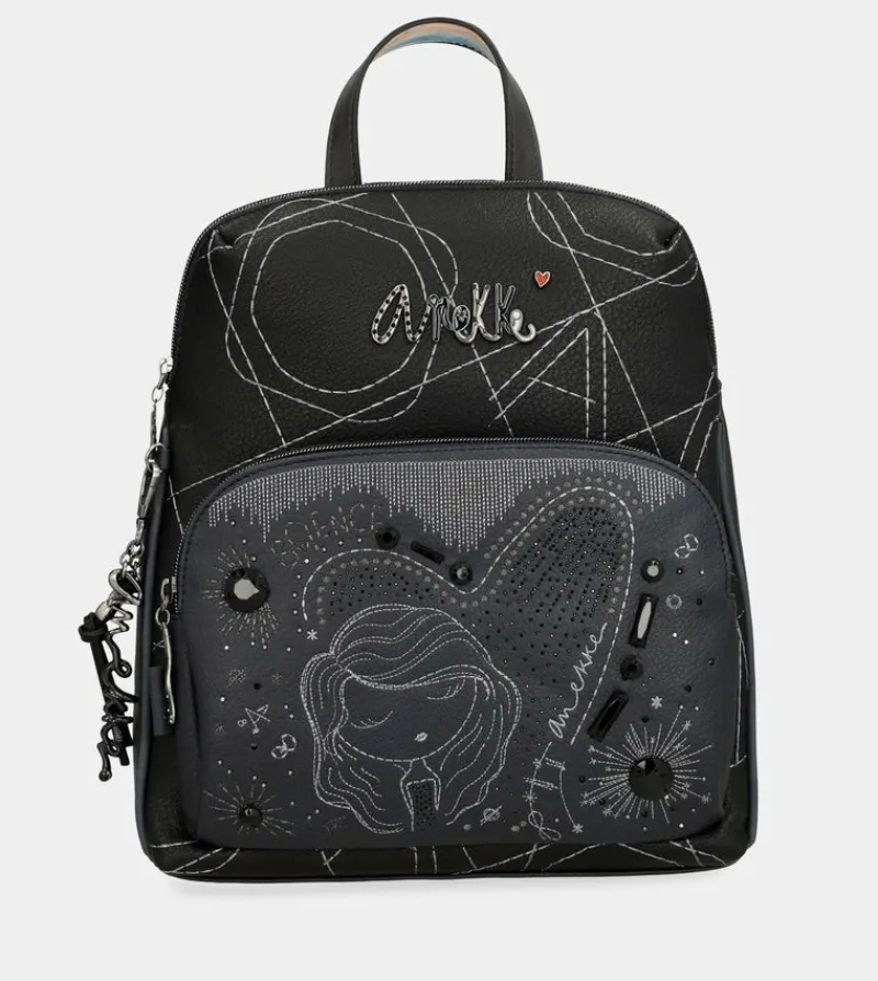 Anekke Studio Navy Blue Backpack For Leisure Use Fashion