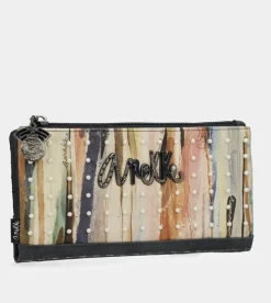Anekke Studio Navy Blue Flexible Large Rfid Wallet New