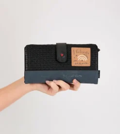 Anekke Studio Navy Blue Flexible Large Rfid Wallet New