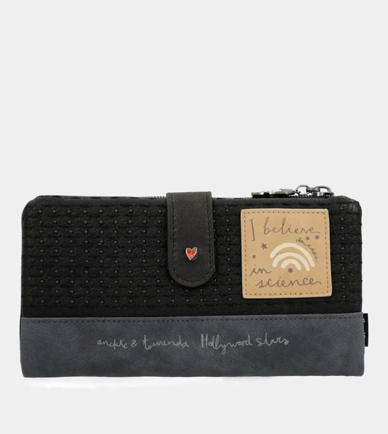 Anekke Studio Navy Blue Flexible Large Rfid Wallet New