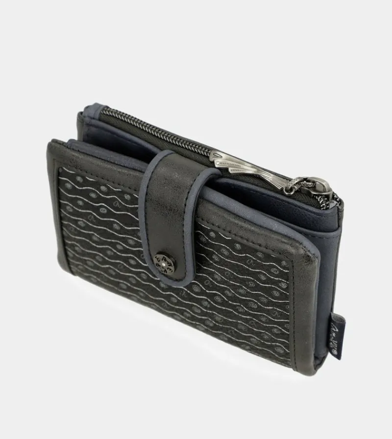 Anekke Studio Navy Blue Flexible Medium Rfid Wallet Discount
