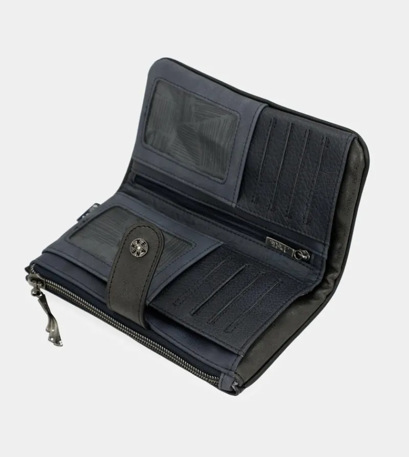 Anekke Studio Navy Blue Flexible Rfid Wallet New