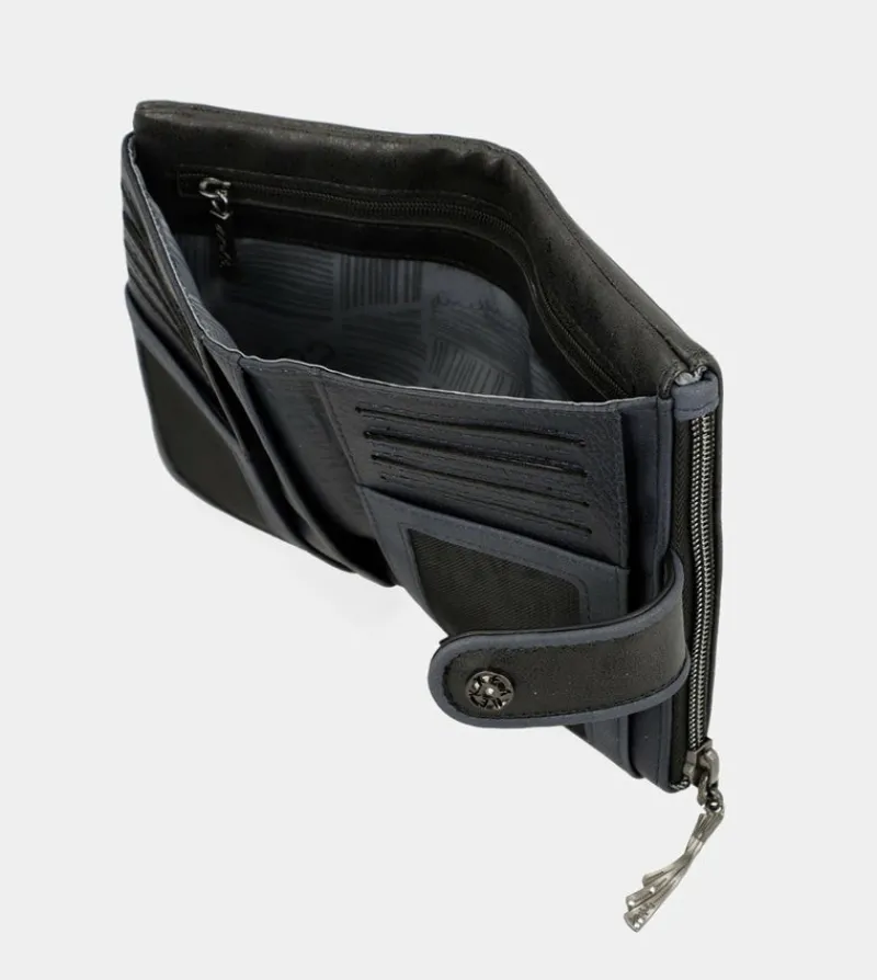 Anekke Studio Navy Blue Flexible Medium Rfid Wallet Discount