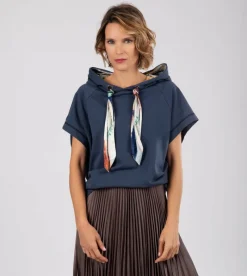 Anekke Studio Navy Blue Sleeveless Sweatshirt Sale