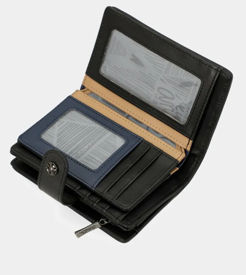 Anekke Studio Navy Blue Small Rfid Wallet Best Sale