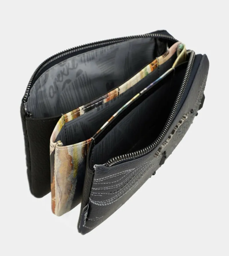 Anekke Studio Navy Blue Triple Coin Purse Discount