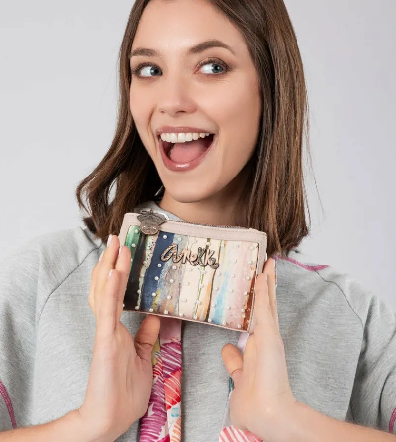 Anekke Studio Nude Flexible Rfid Wallet New