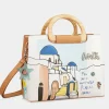 Anekke Sunrise Triple Compartment Handbag With Wooden Handle Sale
