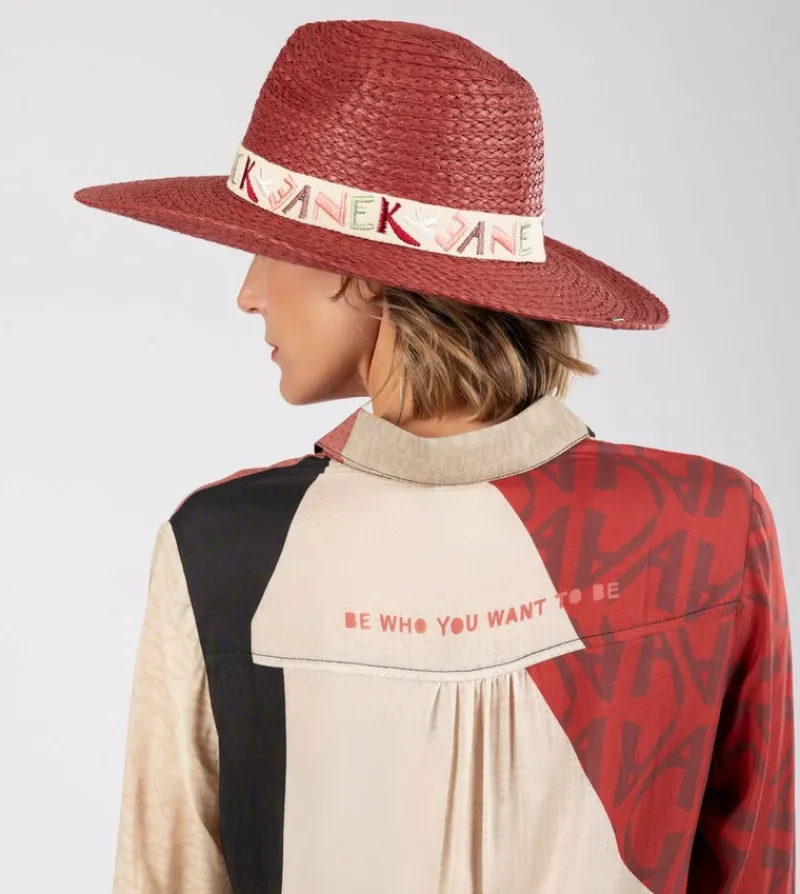 Anekke Terracotta Raffia Hat Best